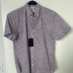 Bonobos Riviera Slim Fit Floral Short Sleeve Button-down (M) Pink Orchid